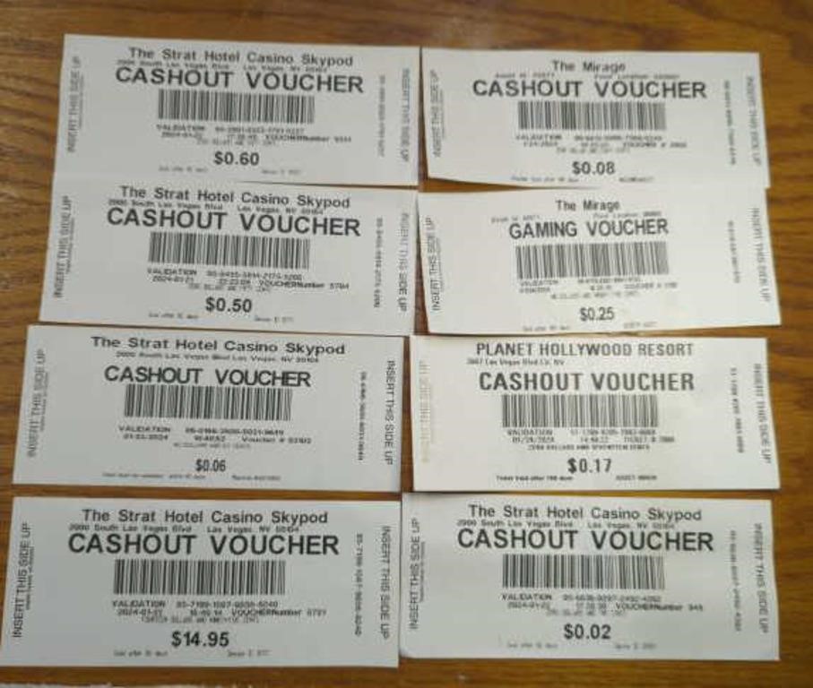 $16.63 Las Vegas casino cash out vouchers still
