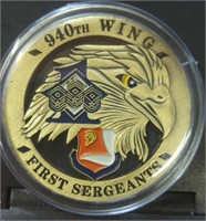 940th wing first sergeants challenge coin