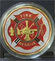 Fire rescue challenge coin