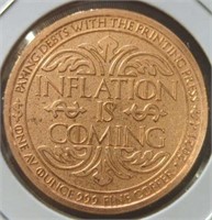 1 oz fine copper coin inflation is coming