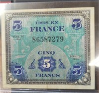 1944 WWII French bank note