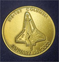 In memory of Columbia's space shuttle coin