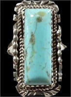 Vintage Signed Native American Turquoise Ring