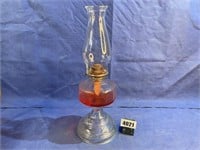 Glass Oil Lamp w/Chimney & Oil, 18.5"T