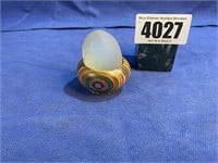 Wood Holder For Frosted Glass Egg 2.5"T