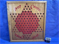 Antique Wood Chinese Checker Board, As Is