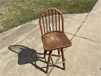 OLD WOODEN BAR STOOL