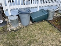 LOT OF 4 TRASH CANS