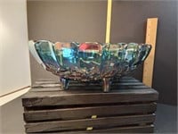 Indiana Iridescent Carnival Glass Serving Bowl