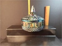 Indiana Iridescent Carnival Glass Candy Dish with