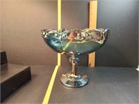 Indiana Iridscent Carnival Glass Compote Dish