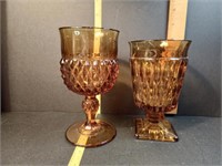 Indiana Amber Tumbler and Goblet