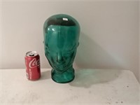 recycled art glass green glass mannequin head