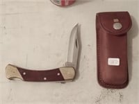 Uncle Henry Schrade pocket knife in leather case