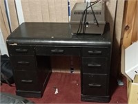 Waterfall desk - painted black & overhead