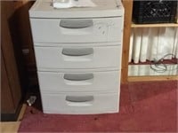 4 drawer Sterilite plastic cabinet