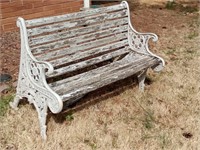 cast iron & wood bench - wood needs replaced