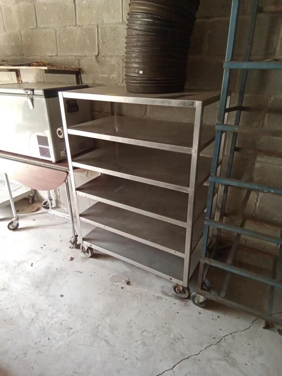 roll around stainless steel shelf