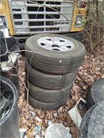 group of tires - most with rims