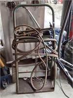 Oxygen / Acetylene torch gauges,hose & cart