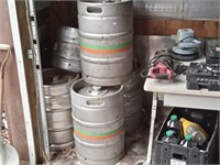 group of beer kegs