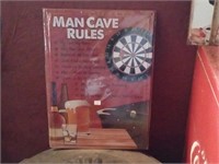Man Cave Rules tin sign