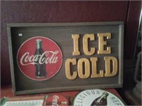 modern wood Coke sign