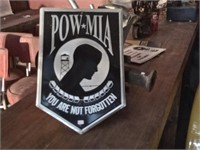 POW MIA metal sign