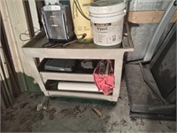 Rubbermaid cart with contents