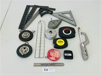 Tape Measures, Squares & Related Items