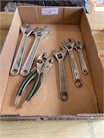 6,8,10 6/8 inch crescent  wrenches, pliers
