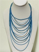 Ali Khan New York blue beads necklace