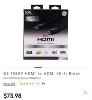 GE 1080P HDMI to HDMI 50-ft Black