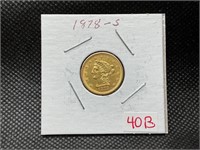 1878 $2.50 LIBERTY HEAD QUARTER EAGLE GOLD COIN