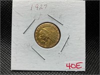 1927 $2.50 INDIAN HEAD QUARTER EAGLE GOLD COIN