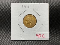1913 $2.50 INDIAN HEAD QUARTER EAGLE GOLD COIN