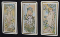 3 Hutschenreuther Mucha Art Nouveau Plaques 1 Lot