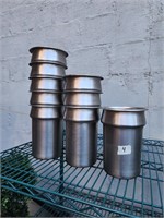 Small Inset Stainless Steel Pots (9 per lot)