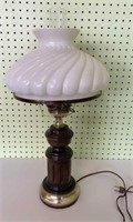 Lamp With Milk Glass Shade
