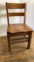Antique Heavy Oak School Chair