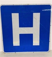 Metal Hospital Reflective Sign 24x24