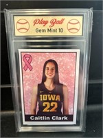 Caitlin Clark Breast Cancer Card Iowa Back Graded