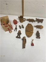 Wooden Toy and figurine Lot