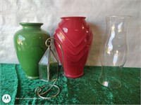 Glass display vases patio planters