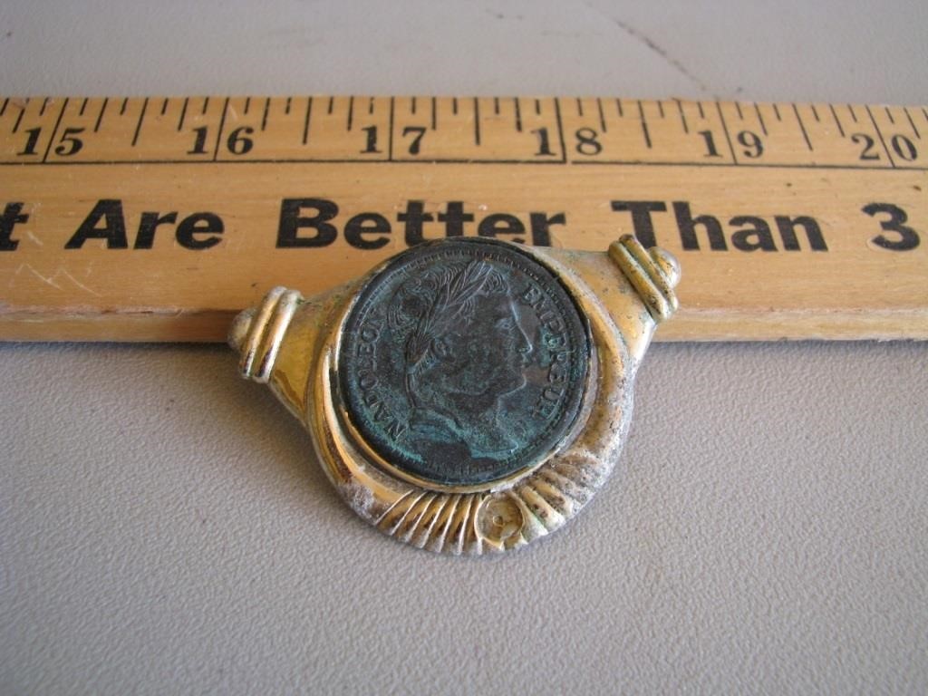 Rare Nadoleon Empereur Coin brooch