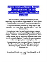 Glass & Porcelain Consignments