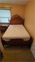 FULL SIZE BED WITH WALNUT FRAME