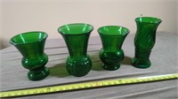 EMERALD GREEN GLASS VASES