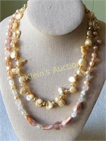 2 necklaces fresh water pearls &pearls w/pink