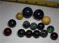 lot of 15 Marbles Vtg Galaxy Confetti Shooter Too